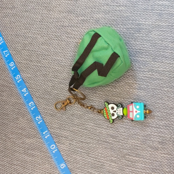 Backpack with VW Bus and Sugar Skull purse charm keychain - Picture 2 of 3